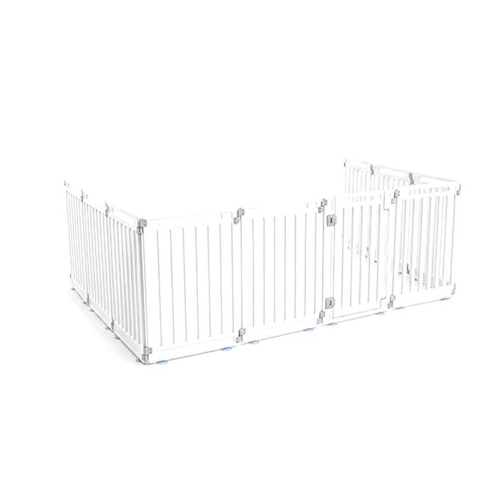 Costway Pet Fence 10 Panels Indoor Outdoor Dog Playpen w/Door Lock-White