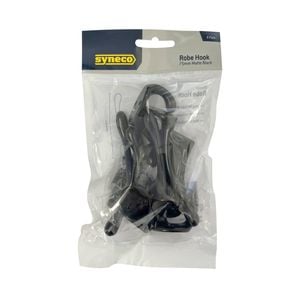 Syneco 75mm Matte Black Robe Hook - 8 Pack