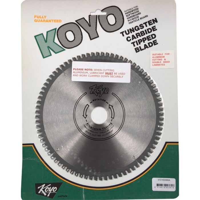 Koyo 216mm 80T 30mm Bore Circular Saw Blade For Aluminium Cutting