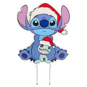 Disney Festive Stitch Corflute Garden Sign With Metal Stakes