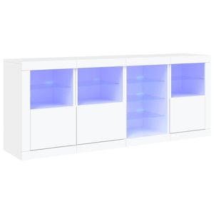 vidaXL Sideboard with LED Lights Storage Cabinet Living Room White