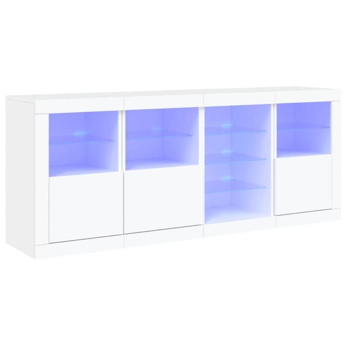 vidaXL Sideboard with LED Lights Storage Cabinet Living Room White