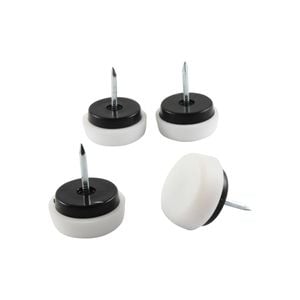 Surface Gard 22mm White Plastic Cushioned Glide - 4 Pack