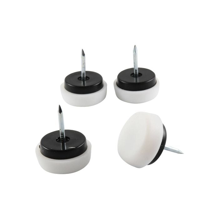 Surface Gard 22mm White Plastic Cushioned Glide - 4 Pack