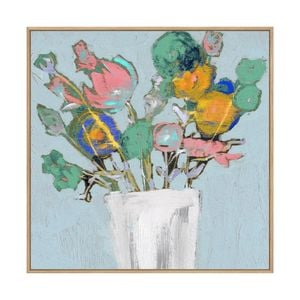 Artey | Fun Bouquet I - Framed Canvas - Natural Frame - 84 x 84cm