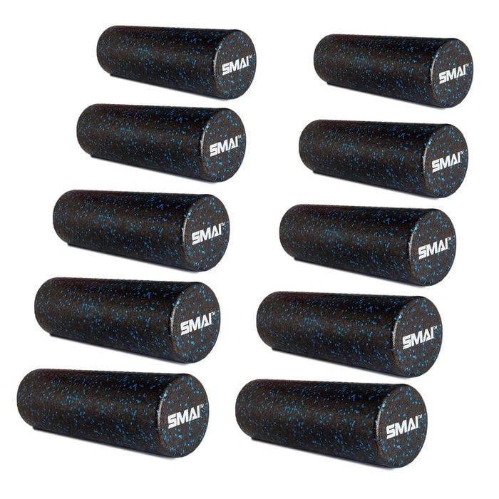 SMAI Foam Roller - Half Length Firm - Bulk 10 Pack - Black