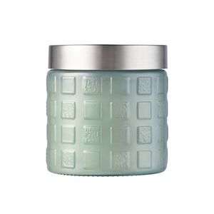 Waxworks Blue Glass Citronella Candle With Lid