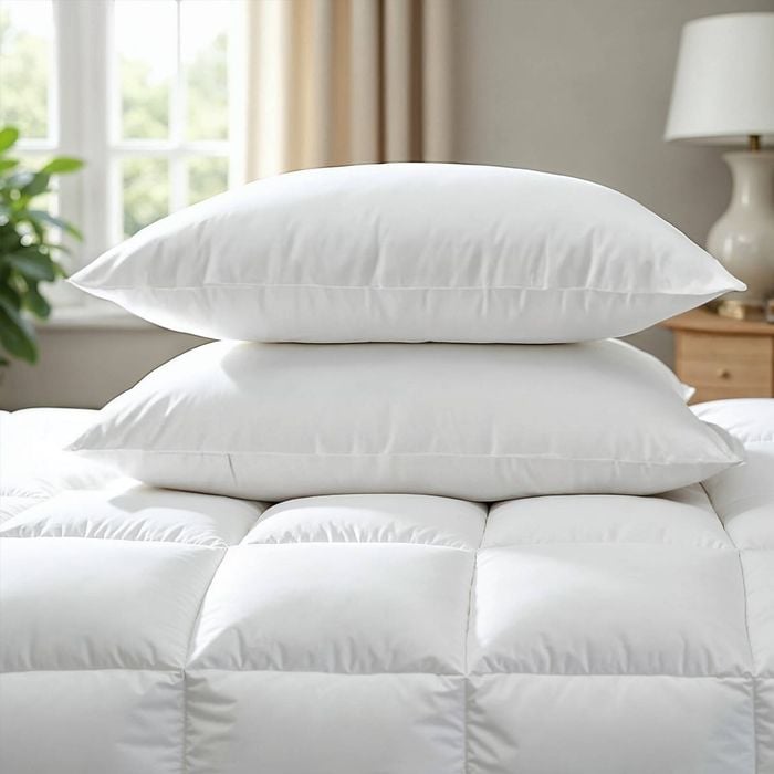 Goose Feather & Down Quilt 500gsm + Pillows 2 Pack White Queen