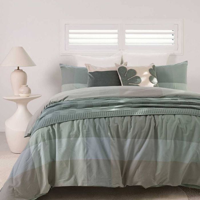 Bambury Sullivan Sage Quilt Cover Set - Queen