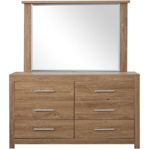 Jason Lowboy Dresser with Mirror - Dark Oak