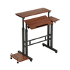 Provecta Adjustable Mobile Laptop Desk Stand Dark Walnut with Castor Wheels