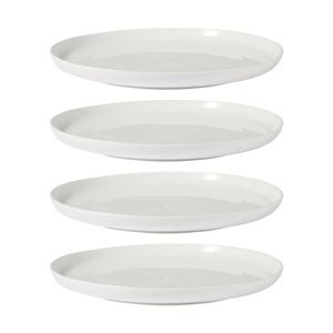 4x Maxwell & Williams White Basics Porcelain High Rim Plate Dinnerware 20.5cm