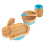 Tiny Dining 4pc Bamboo Rabbit Baby Feeding Set with Suction Cup