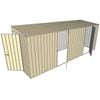 Build-a-Shed 1.5 x 5.2 x 2m Hinged Door Tunnel Shed With 2 Hinged Side Doors - Cream