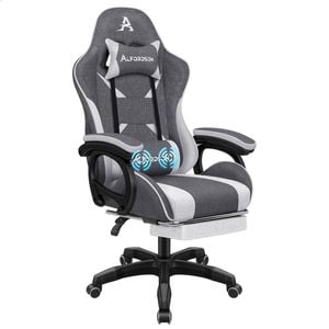 ALFORDSON Massage Gaming Chair Fabric Light Grey