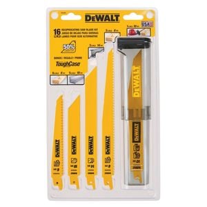 DeWALT 16 Piece Bi-Metal Reciprocating Saw Blade Set With Case DW4899