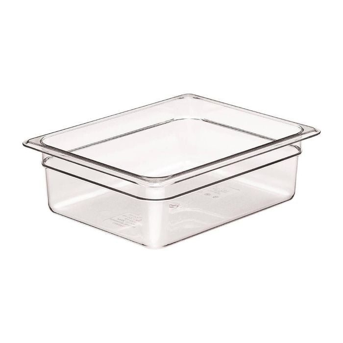 Cambro Gastronorm Pan Polycarbonate Clear 1/2 100mm Commercial Kitchen Food Storage