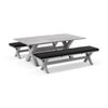 Aged Teak Look Tahitian 2.1m Aluminium Dining Setting With Bench Seats