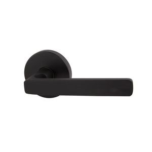Schlage Matte Black Medio Plus Series Rivera Dummy Lever with QuickFix