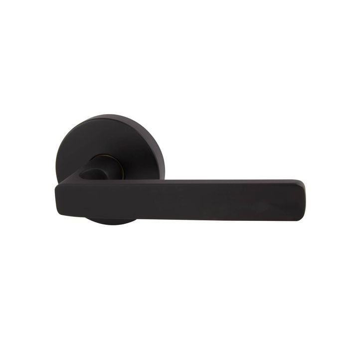 Schlage Matte Black Medio Plus Series Rivera Dummy Lever with QuickFix