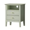 Oikiture 2x Bedside Table Nightstand 2 Drawer with Shelf Storage Cabinet Green