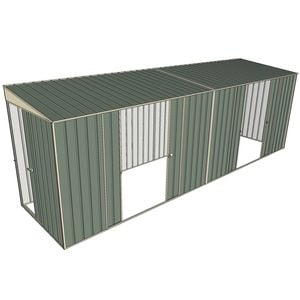 Build-a-Shed 1.5 x 6 x 2m Skillion Dual Double Sliding Side Door Shed - Green