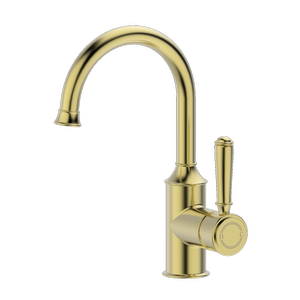 Mondella Brushed Brass Maestro Goose Neck Basin Mixer