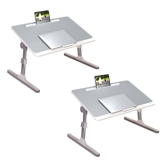 SOGA 2X 60x40cm Grey Small Foldable Laptop Bed Table