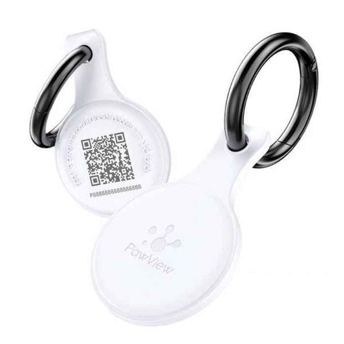 Pawview Anti-loss Nfc & Qr Code Pet Id Tag, Smart Silent Silicone Pet Tag For Dog And Cat - White