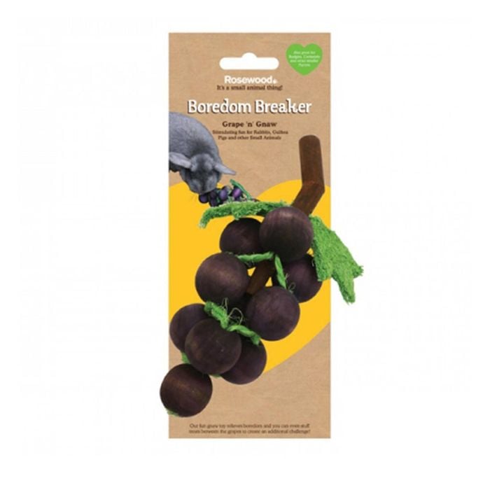 Rosewood Grape & Gnaw Hamster/Rabbit Wooden Chew/Nibble Pet Activity Toy Brown