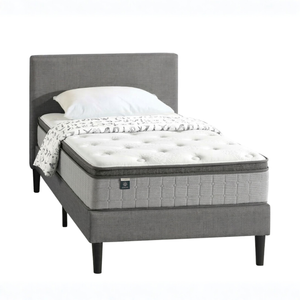 Zinus Single Fabric Bed Frame & Pocket Spring Mattress Set, 30cm Euro