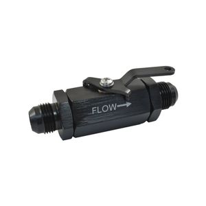 Calflow -10AN Billet Aluminium Inline Fuel Shut-off Valve with Cable Lever Black