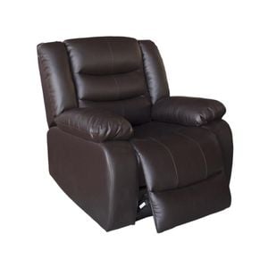 Single Seater Recliner Sofa Chair In Faux Leather Lounge Couch Armchair in Brown