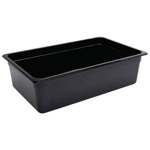 Vogue Gastronorm Container Black Polycarbonate Gn 1/1 150mm Food Storage Pan Commercial Catering