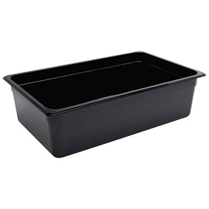 Vogue Gastronorm Container Black Polycarbonate Gn 1/1 150mm Food Storage Pan Commercial Catering