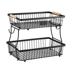 5-Star Chef 2 Tier Fruit Basket Bowl Detachable Kitchen Food Storage Stand Organiser
