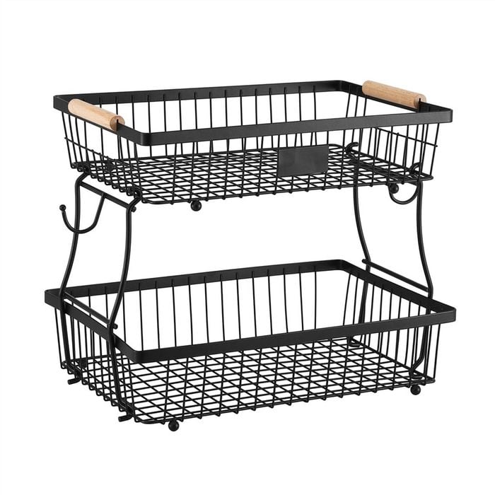 5-Star Chef 2 Tier Fruit Basket Bowl Detachable Kitchen Food Storage Stand Organiser