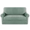 Smarcute 2 Seater 2-Piece Spandex Stretch Anti-Slip Sofa Cover Sage