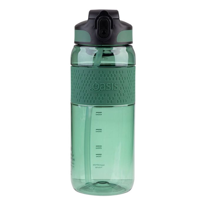 Oasis Tritan Sports Silicone Grip Drink Bottle w/ Sipper 800ml Forest Green
