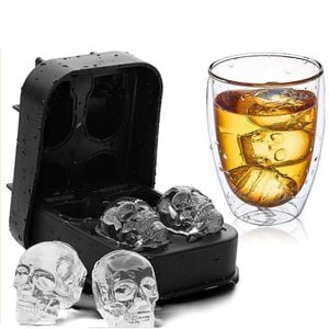 Catzon 3D Skull Silicone Ice Mold Stackable Great Gift for Halloween