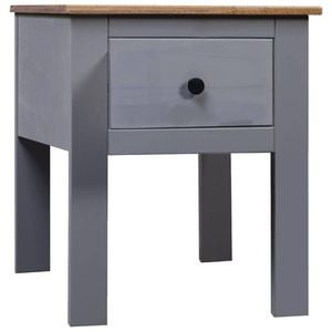 vidaXL Solid Wood Pine Bedside Cabinet Grey Panama Range Bed Stand Sideboard