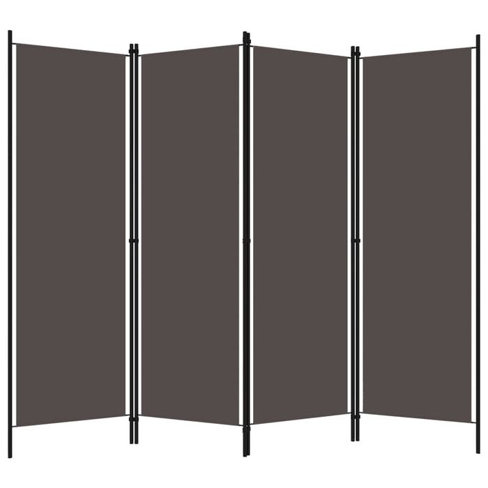 vidaXL 4-Panel Room Divider Anthracite 200cm Panel Privacy Screen ...