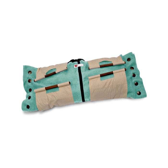 Sweet Goodbye COCOON - Soft Pet Casket - Burial & Cremation Ceremony Kit (Premium Wool) | Aqua, Large