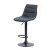 2pc Urban Style Harry Bar Stool Set Gas Lift Chair Black Metal Grey PU
