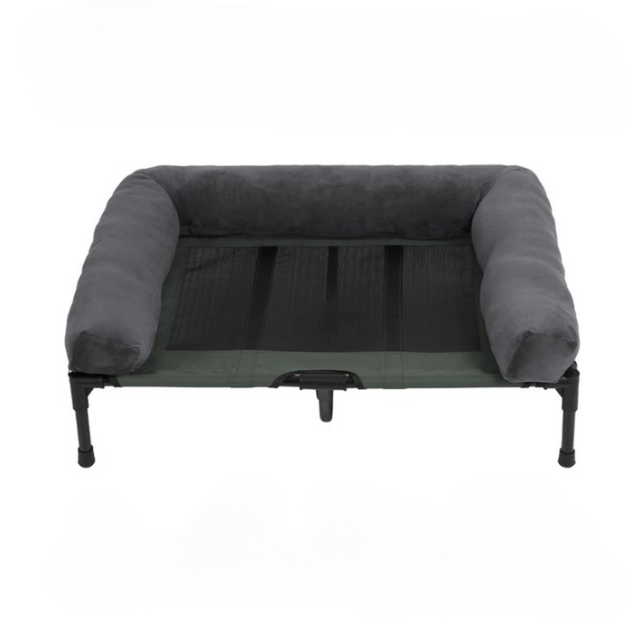 P&P Gray Elevated Dog Bed With Bolster Support And Sturdy Iron Frame