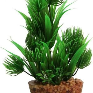 Aqua One Papyrus W/Gravel Base Plastic Plant - Med (28193)