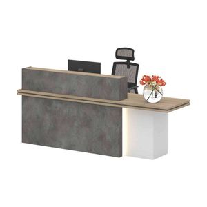 Modern Furniture JARIN  Reception Desk Right Panel - Carbon Grey & White Colour