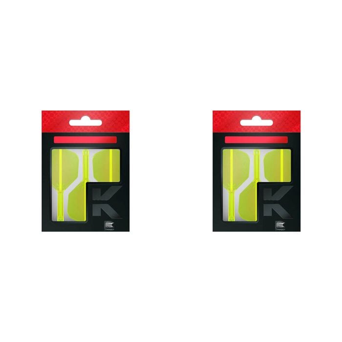 6pc Target K-Flex No 6 Dart Flight & Shaft Short 19mm - Neon Yellow
