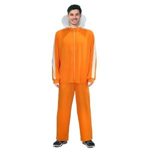 Adult Orange Tracksuit Jacket And Pants Set Book Week Costume Halloween Dress Up L/xl 175-185cm Height