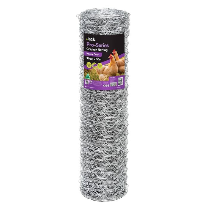 Jack 90cm x 30m Heavy Duty Chicken Wire Netting